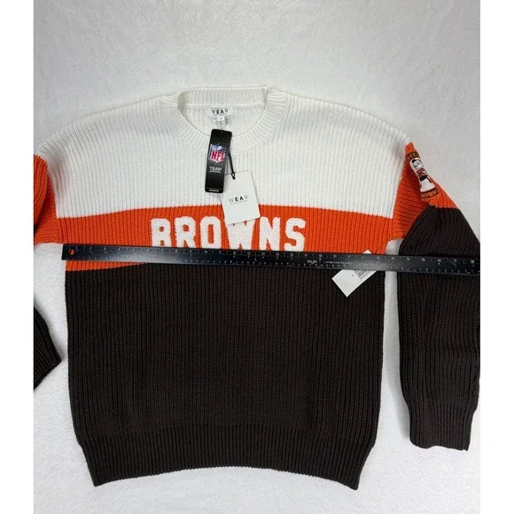 WEAR by Erin Andrews Cleveland Browns NFL Colorblock Sweater Womens Medium NEW - Picture 6 of 10